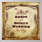 Viktorianisch Steampunk Wedding: "This way" Zeiche Poster (Vorne)