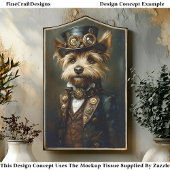 Viktorianisch Steampunk Yorkie Portrait CJ1 Decoup Seidenpapier
