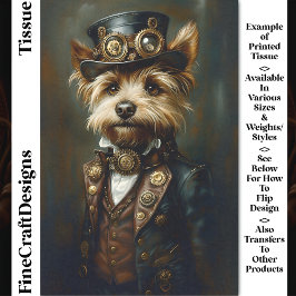 Viktorianisch Steampunk Yorkie Portrait CJ1 Decoup Seidenpapier