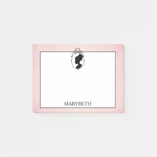 Viktorianisch Style 60er Cameo Post-It Notes Klebezettel (Vorderseite)