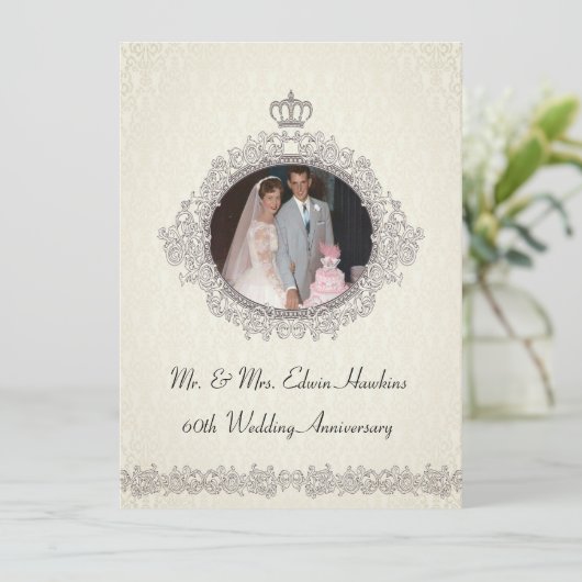 Viktorianisch Style 60th Anniversary Celebration Einladung (Stehend Vorderseite)