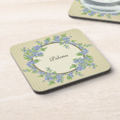 Viktorianisch Style Blue Blume Wreath Getränkeuntersetzer (Linke Seite)