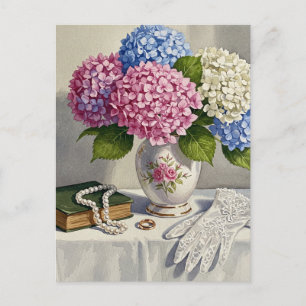 Viktorianisch Style Hydrangea Books Blume Postkart Postkarte