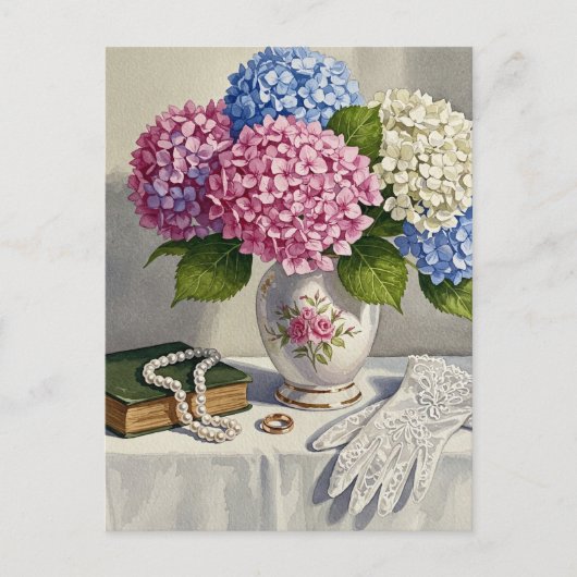 Viktorianisch Style Hydrangea Books Blume Postkart Postkarte (Vorderseite)