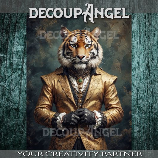 Viktorianisch Tiger - Decoupage- Seidenpapier