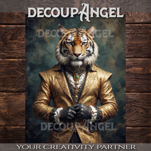 Viktorianisch Tiger - Decoupage- Seidenpapier