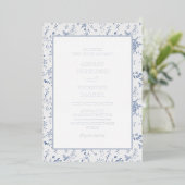 Viktorianisch Toile French Blue Classic Folieneinladung (Stehend vorne)
