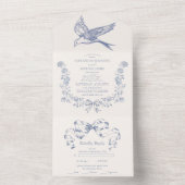 Viktorianisch Toile French Classic All In One Einladung (Innen Boden)