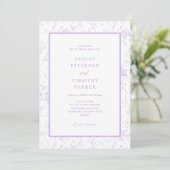 Viktorianisch Toile French Lavender Classic Weddin Einladung (Stehend Vorderseite)