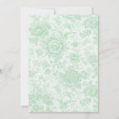 Viktorianisch Toile Green Floral Brautparty Einladung (Rückseite)