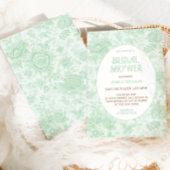 Viktorianisch Toile Green Floral Brautparty Einladung