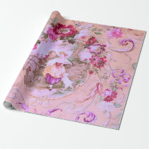 Viktorianisch Toile Rokoko Floral Rosa Decoupage
