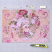 Viktorianisch Toile Rokoko Floral Rosa Decoupage Seidenpapier (Handwerk)