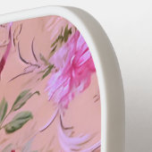 Viktorianisch Toile Rokoko Stil Blumenrosa Initial Pickleball Schläger (Linke Seite)