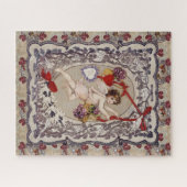 Viktorianisch Valentine Angel Rotes Herz Puzzle (Horizontal)