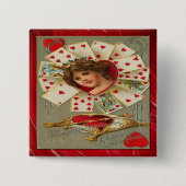 Viktorianisch Valentine die Herzkönigin Button (Vorderseite)