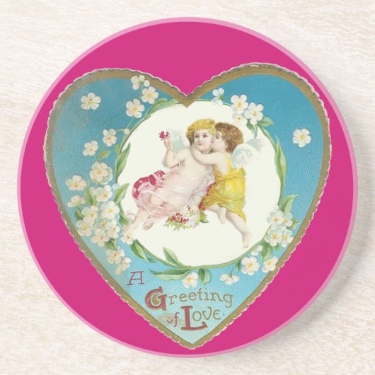 Viktorianisch Valentine ein Gruß an die Liebe Untersetzer (Vorne)
