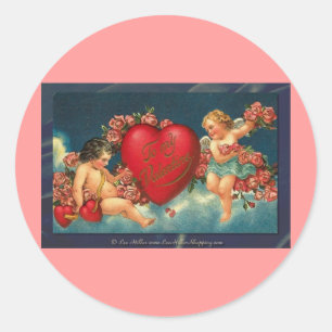Viktorianisch Valentine zu meinem Valentine Runder Aufkleber