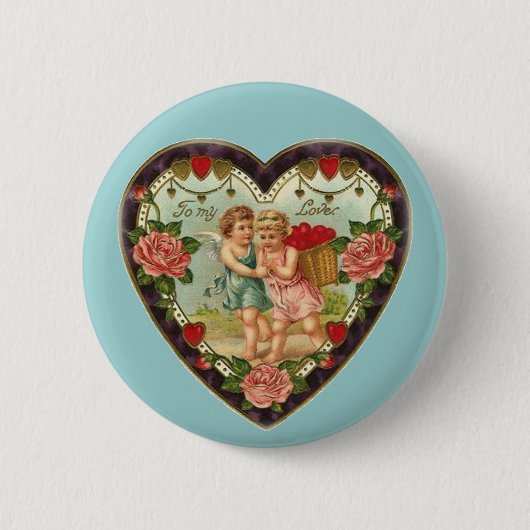 Viktorianisch Valentine zu meiner Liebe II Button (Vorderseite)