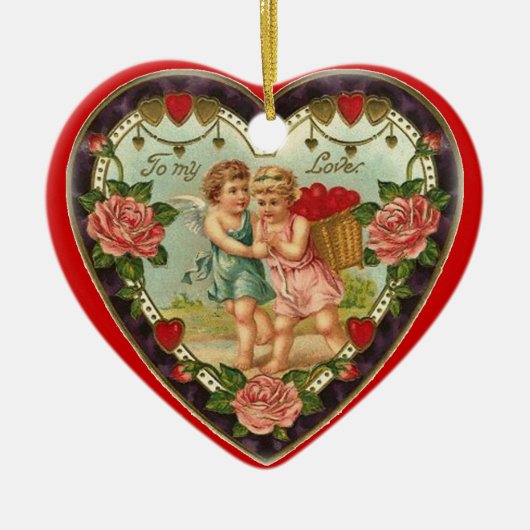 Viktorianisch Valentine zu meiner Liebe Keramik Ornament (Vorne)