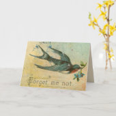 Viktorianisch vergessen Sie mich nicht Karte (Gelbe Blume)