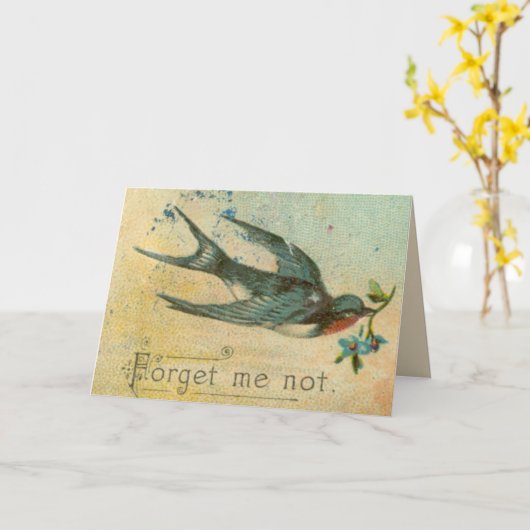 Viktorianisch vergessen Sie mich nicht Karte (Gelbe Blume)