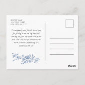 Viktorianisch Verziert Grace Dusty Blue Vielen Dan Postkarte (Rückseite)