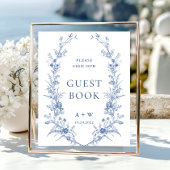 Viktorianisch Verzierte Grace Dusty Blue Gästebuch