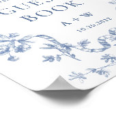 Viktorianisch Verzierte Grace Dusty Blue Gästebuch (Ecke)