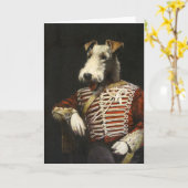 Viktorianisch Vintag Fox Terrier Karte (Gelbe Blume)