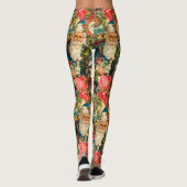 Viktorianisch Vintage Weihnachtswrapping Paper Leggings (Rückseite)