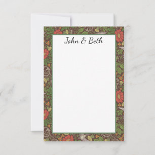 Viktorianisch Vintager Red Daisy Bird English Gard Dankeskarte