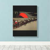 Viktorianisch Vintager Santa Claus Rentier Sleigh Leinwanddruck (Insitu (Holzboden))
