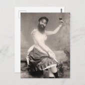 Viktorianisch Weibliche Frau mit Bart Postkarte (Vorne/Hinten)