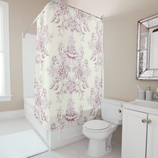 Viktorianisch, weich gelb, weich pink, blumenreich duschvorhang (Beispiel)