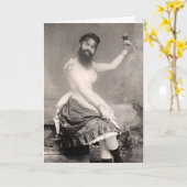 Viktorianisch Weiße Frau mit Bart Postkarte (Gelbe Blume)