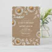 Viktorianisch White Daisy Filigree Kraft Wedding Einladung (Stehend Vorderseite)