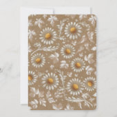 Viktorianisch White Daisy Filigree Kraft Wedding Einladung (Rückseite)