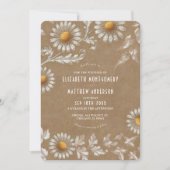 Viktorianisch White Daisy Filigree Kraft Wedding Einladung (Vorderseite)