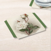 Viktorianisch White Roses Green Untersetzer (angewinkelt)