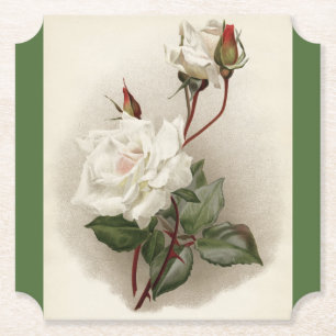Viktorianisch White Roses Green Untersetzer