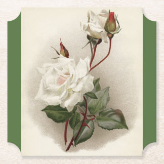 Viktorianisch White Roses Green Untersetzer