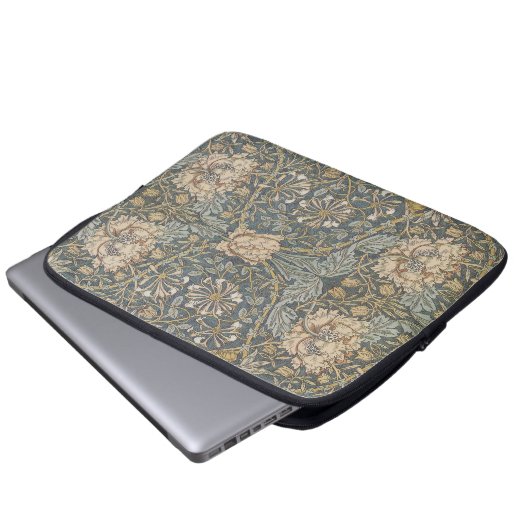 Viktorianisch William Morris floral Textile Muster Laptopschutzhülle (Vorne Knopf)