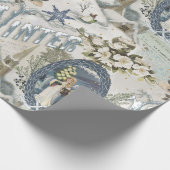 Viktorianisch Winter Blues Vignette Geschenkpapier (Ecke)