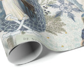 Viktorianisch Winter Blues Vignette Geschenkpapier (Rolleneckpunkt)