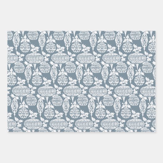 Viktorianisch Winter Blues Vignette Geschenkpapier Set (Vorderseite 2)