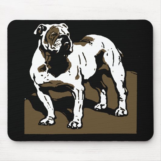 Viktorianisch Woodcut English Bulldog Mousepad (Vorne)