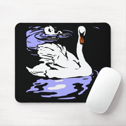 Viktorianisch Woodcut Swans Mousepad (Mit Mouse)