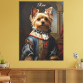 Viktorianisch Yorkshire Terrier in Bekleidung Whim Leinwanddruck (Insitu (Wohnzimmer))