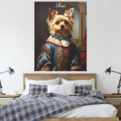 Viktorianisch Yorkshire Terrier in Bekleidung Whim Leinwanddruck (Insitu (Schlafzimmer))